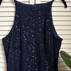 MARINA Black Sequin Midi Dress